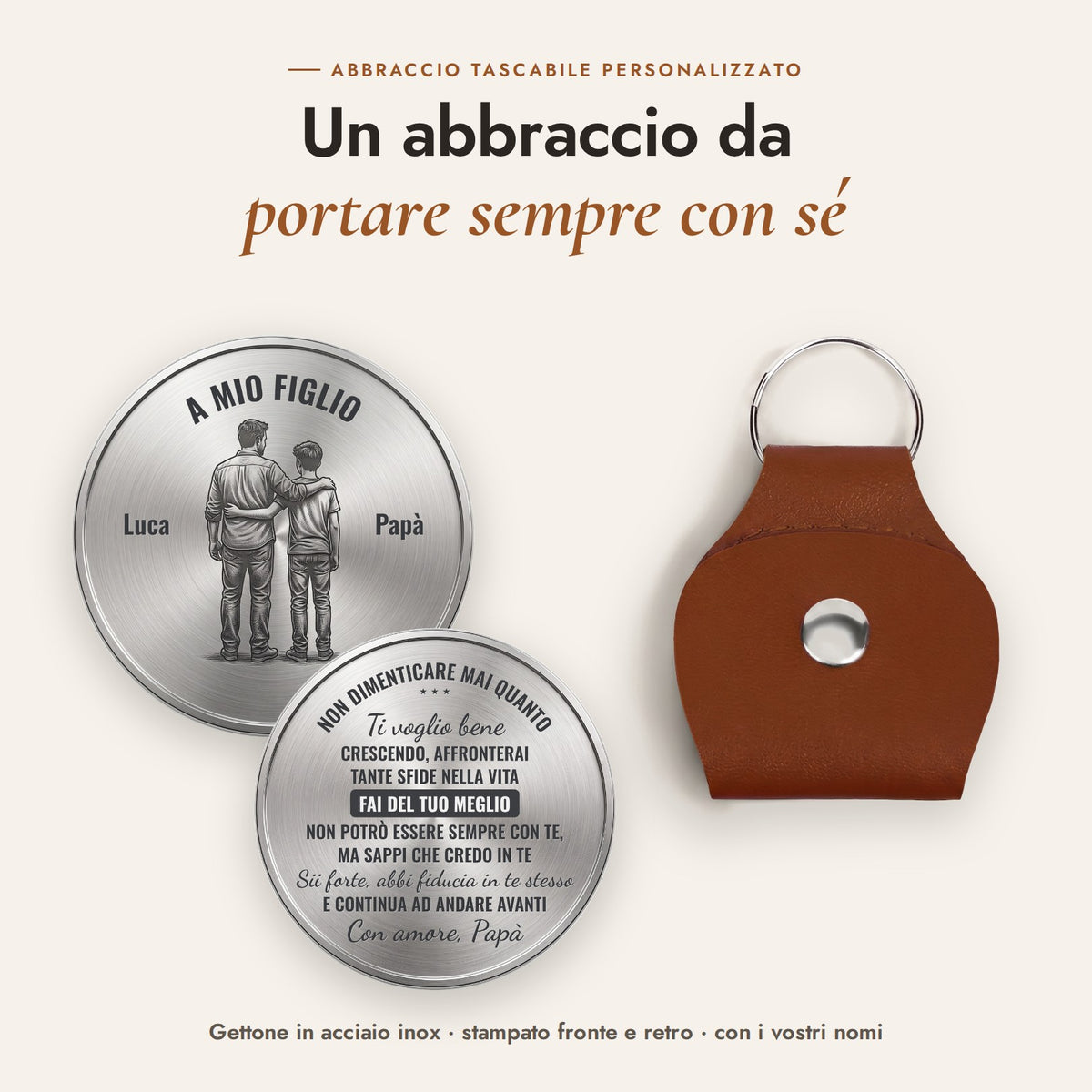 Abbraccio tascabile personalizzato