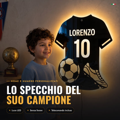Campionissimo specchio LED calcio personalizzato