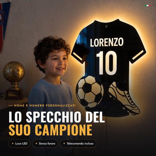 Campionissimo specchio LED calcio personalizzato
