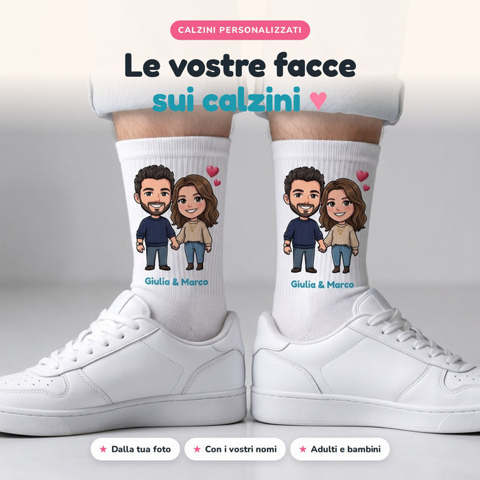 Calzini Personalizzati con Caricatura – Foto e Nomi