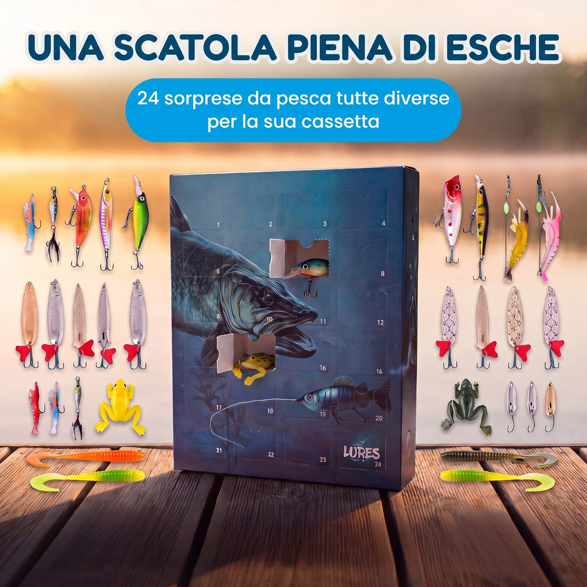 Le 24 esche da pesca