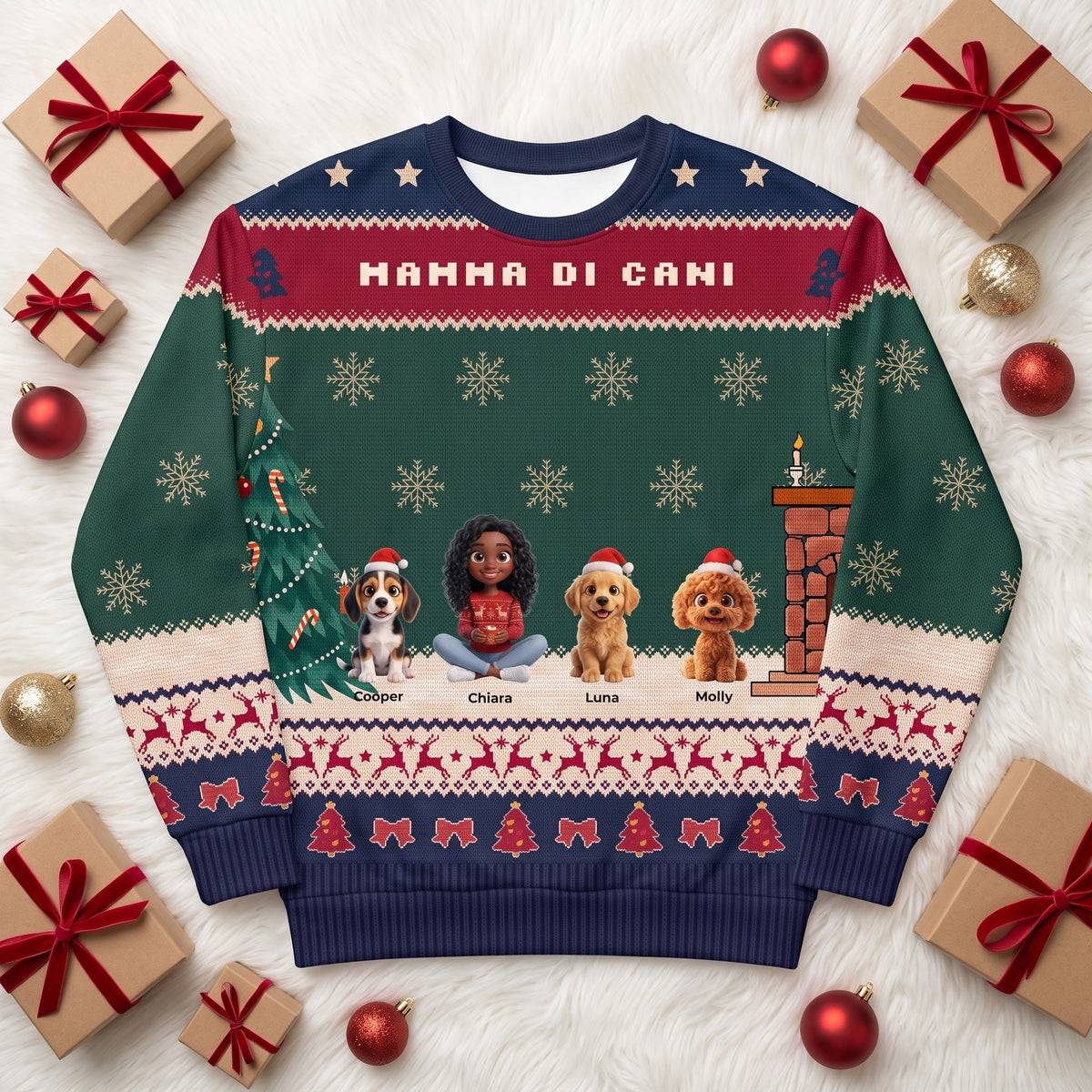 Maglione Mamma di cani verde